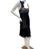 Dolce & Gabbana Sheer Silk Bow Strap Dress Early 2000s IT 44