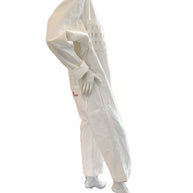 Right side view showing textured jacquard fabric and oversized sculptural fit.