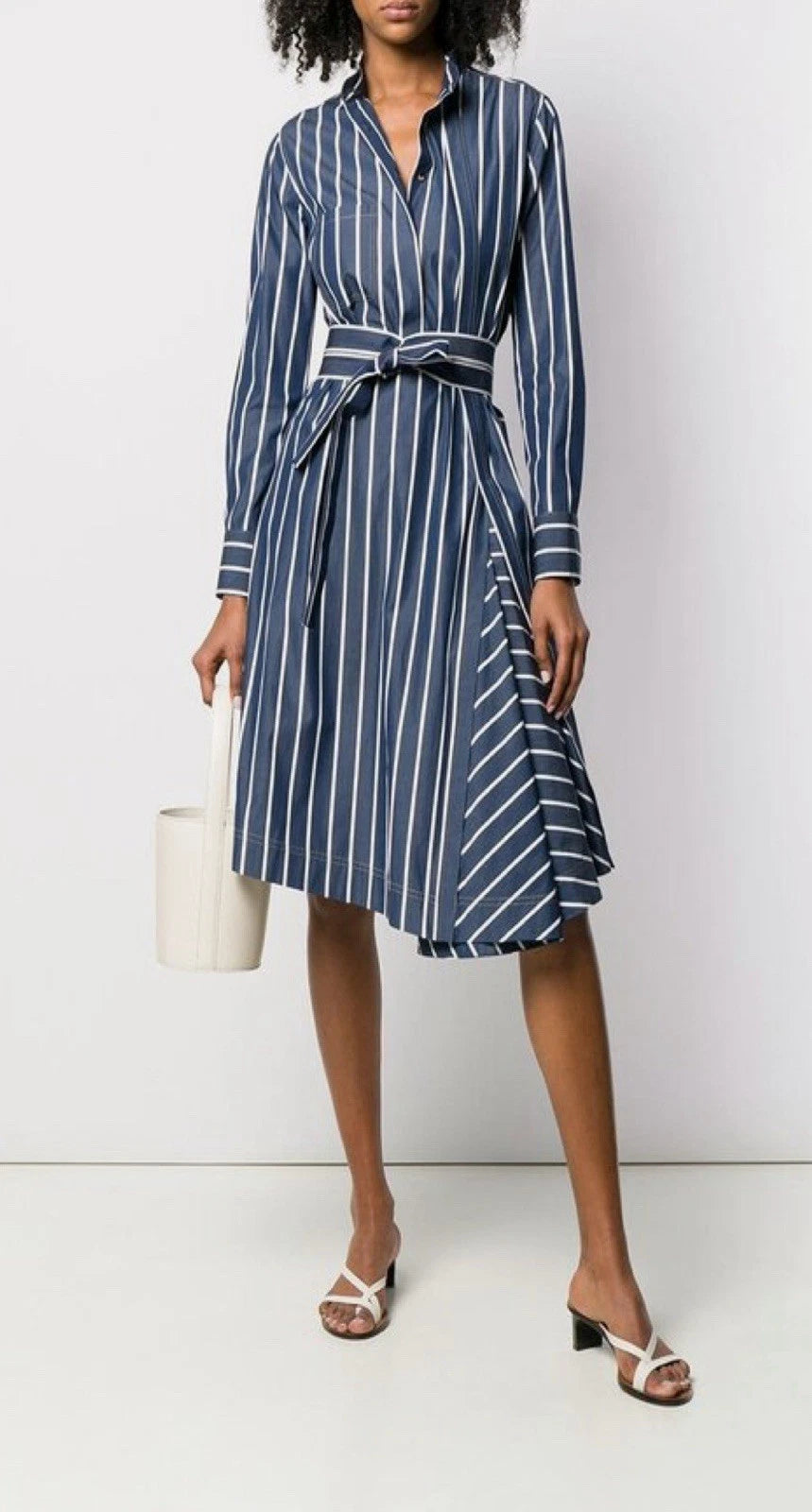 Brunello Cucinelli SS19 Striped Belted Shirt Dress Size XS