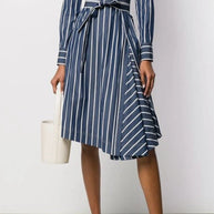 Brunello Cucinelli SS19 Striped Belted Shirt Dress Size XS