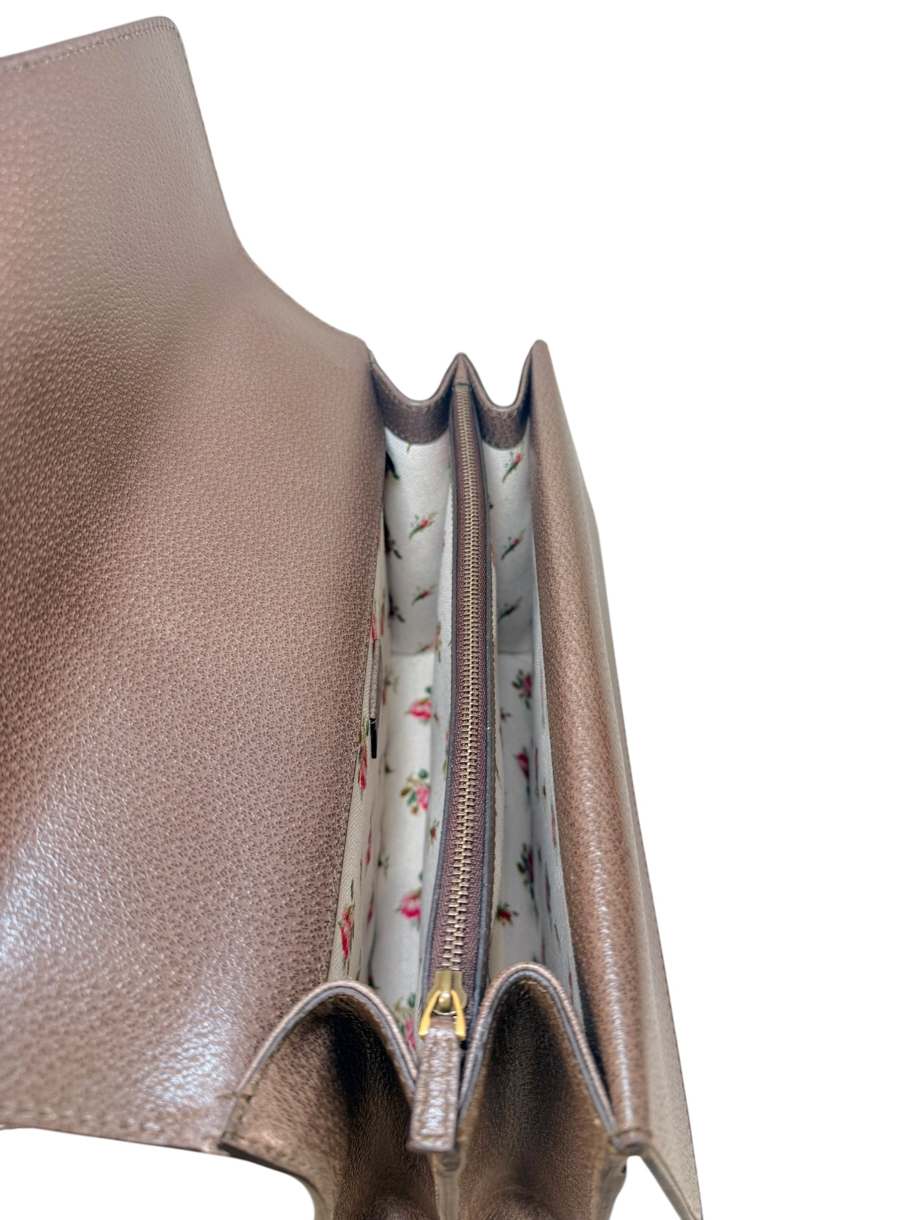 Gucci Dionysus Embroidered Floral Leather Shoulder Bag Taupe Web Stripe