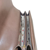 Gucci Dionysus Embroidered Floral Leather Shoulder Bag Taupe Web Stripe