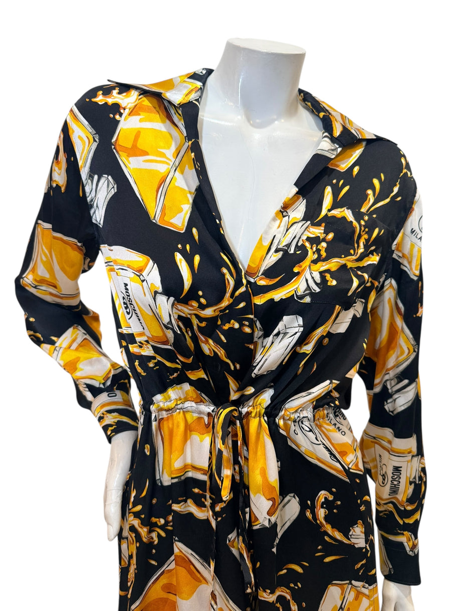 Moschino Couture Perfume Print Wrap Dress – Jeremy Scott Era IT 40