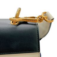 Gucci Queen Margaret Bee Tricolor Shoulder Bag White Red Navy Leather