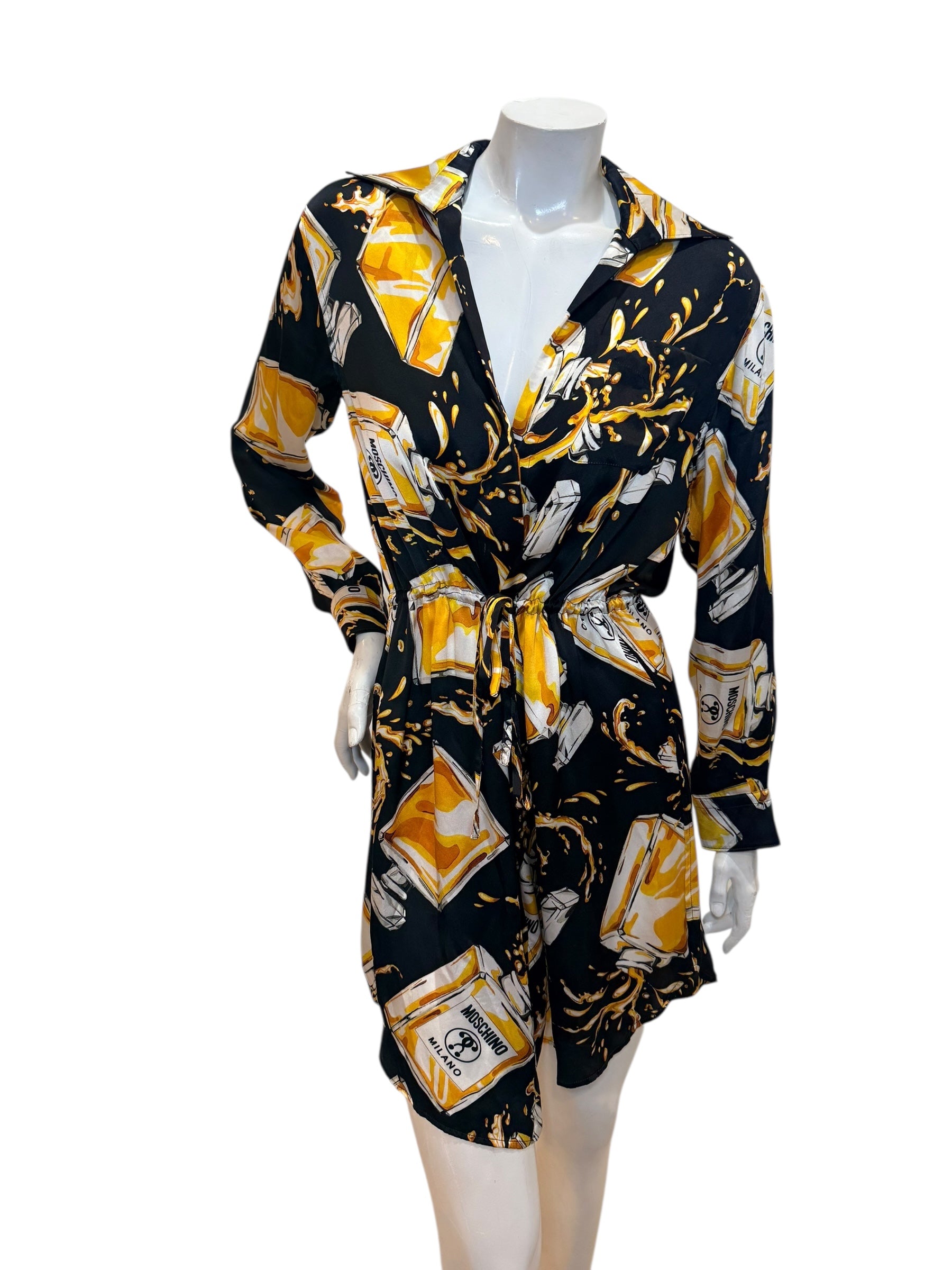Moschino Couture Perfume Print Wrap Dress – Jeremy Scott Era IT 40