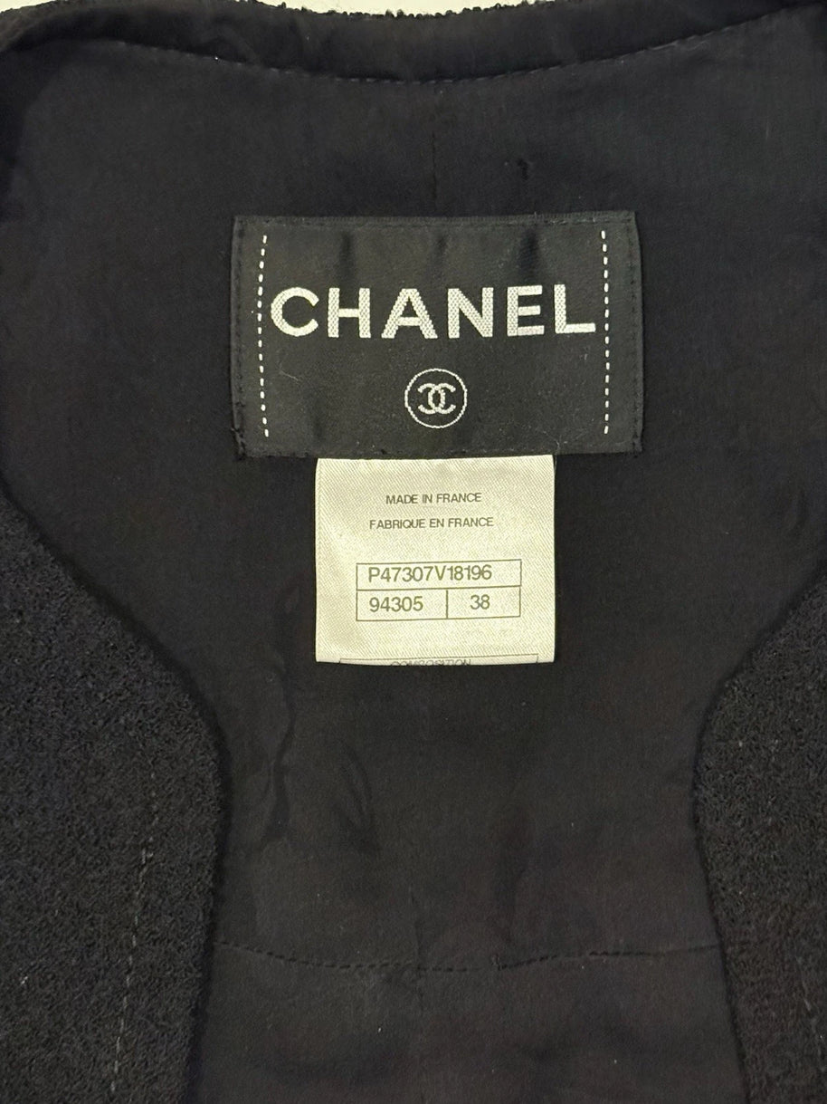 Chanel Vintage Fall/Winter 2007–2008 Black Wool Silk Skirt Suit (FR 38 / US 6)