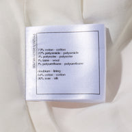 Chanel reverse side of Fabric label attached to the Chanel 2019 Spring 2019 Striped Coat.