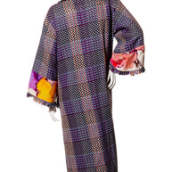 Chanel Multicolored tweed textured coat with floral pattern on a white background