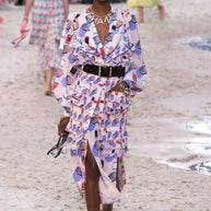 Chanel SS2019 Silk Lipstick Print Blouse & QPants Set FR 38 Runway Documented Collector’s Piece