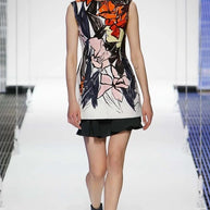 Christian Dior Raf Simons Runway Cruise 2015 Silk Dress Jennifer Lawrence FR 38 US 6