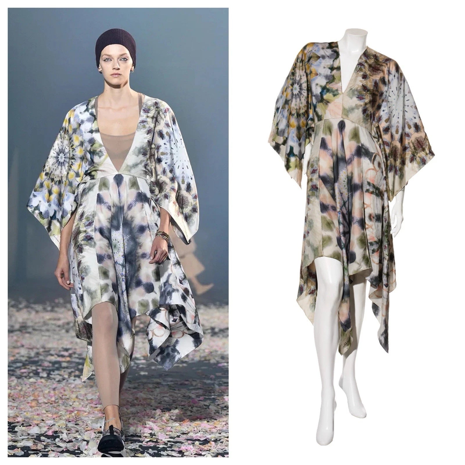 Christian Dior Spring 2019 Runway Kaleidoscope Silk Dress FR 36
