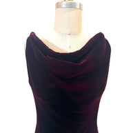 Alaïa FW2008 Burgundy Velvet Draped Cowl-Neck Evening Gown (IT 38 | US 0–2)
