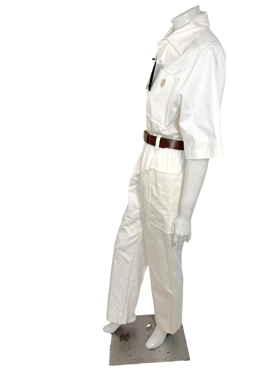 SAINT LAURENT 2023 White Utility Jumpsuit FR 36 NWT