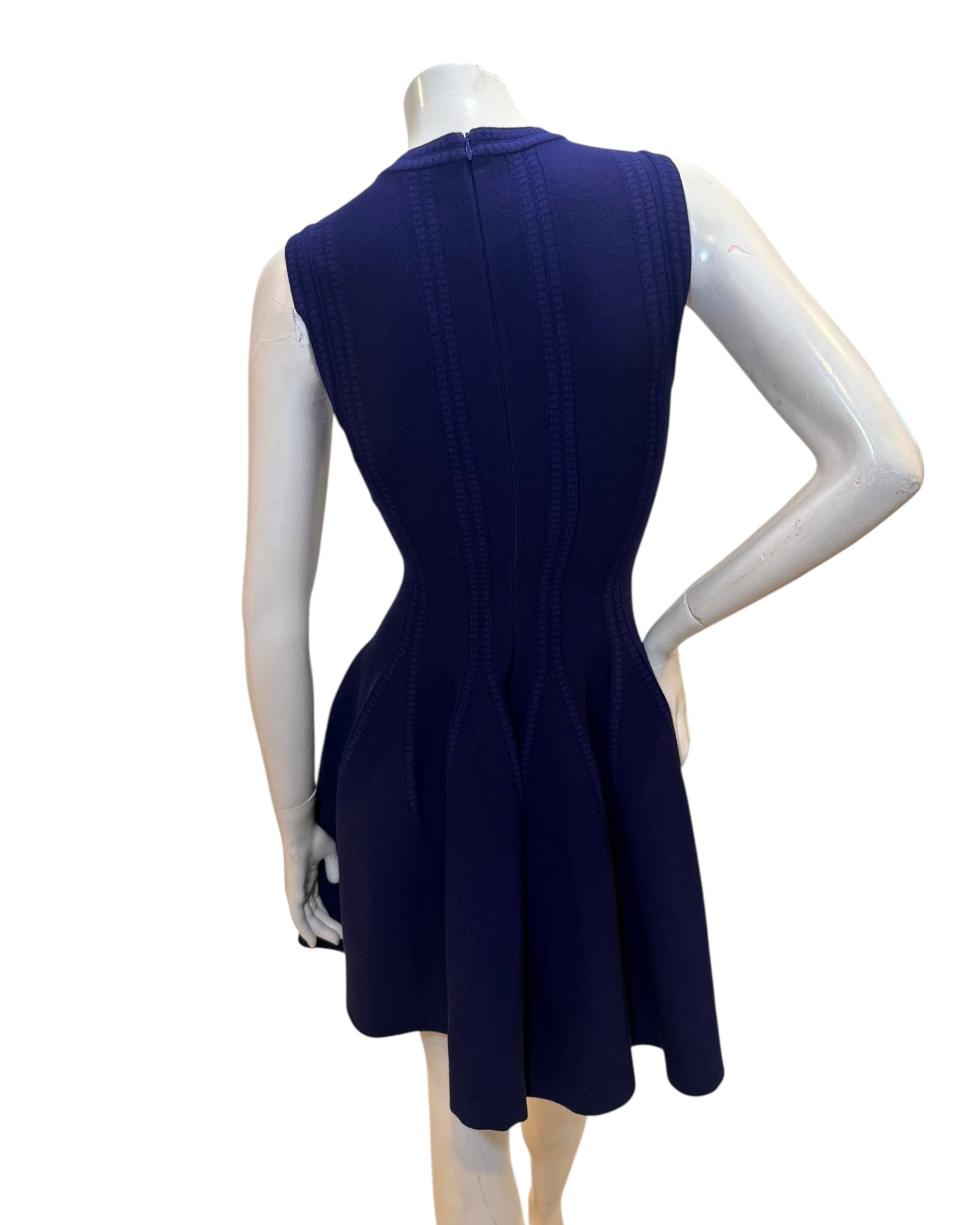 Alaïa Sculpted Knit Dress & Cropped Cardigan Set Blue IT 38 /40