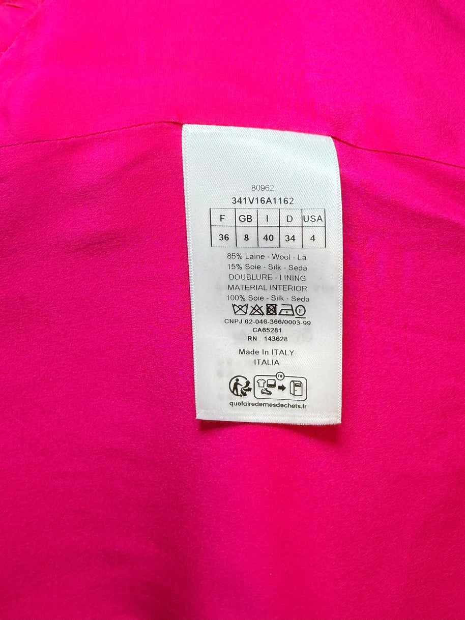 Christian Dior Fuchsia Wool Silk Skirt Suit Set 2023 Size FR36 US4