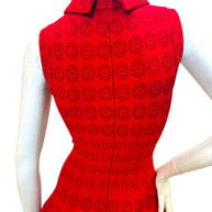 Alaïa Red Jacquard Knit Fit & Flare Dress – Spring/Summer 2017 IT 38