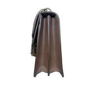 Gucci Dionysus Embroidered Floral Leather Shoulder Bag Taupe Web Stripe