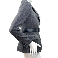 Christian Dior SS2011 3-Piece Wool Blazer, Removable Cape & Logo Belt Set FR36 | Galliano Era