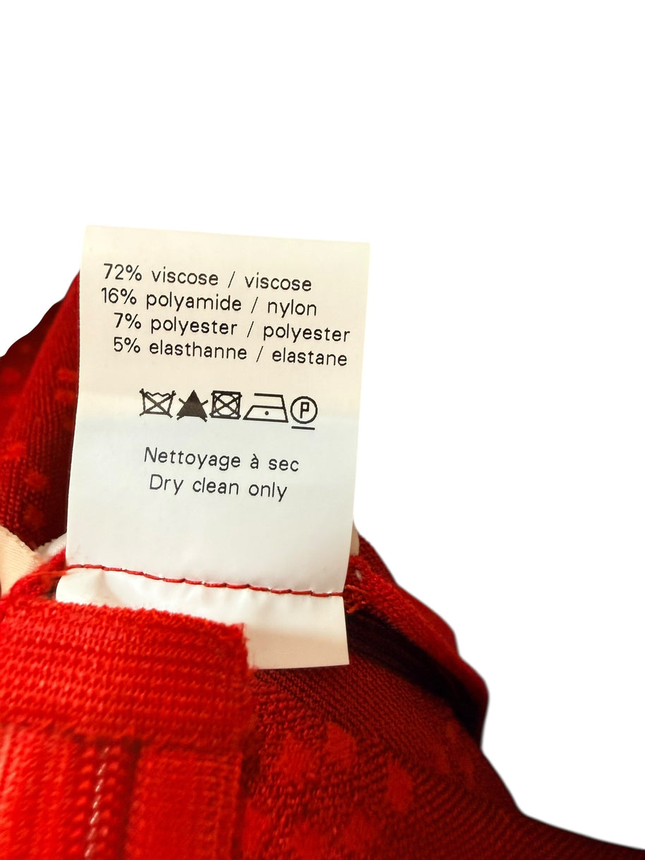 Alaïa Red Jacquard Knit Fit & Flare Dress – Spring/Summer 2017 IT 38