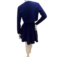 Alaïa Sculpted Knit Dress & Cropped Cardigan Set Blue IT 38 /40