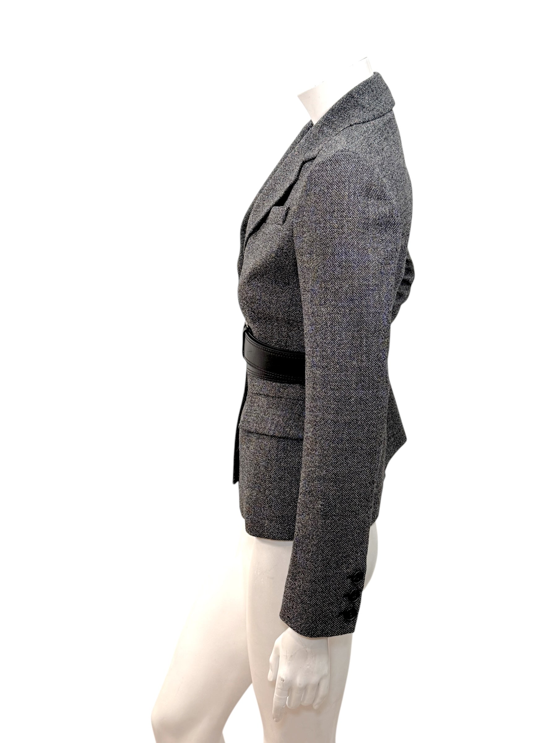 Christian Dior SS2011 3-Piece Wool Blazer, Removable Cape & Logo Belt Set FR36 | Galliano Era