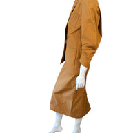 Prada SS2023 Camel Jacket & Pencil Skirt Set IT 38 | Sculpted Made in Italy