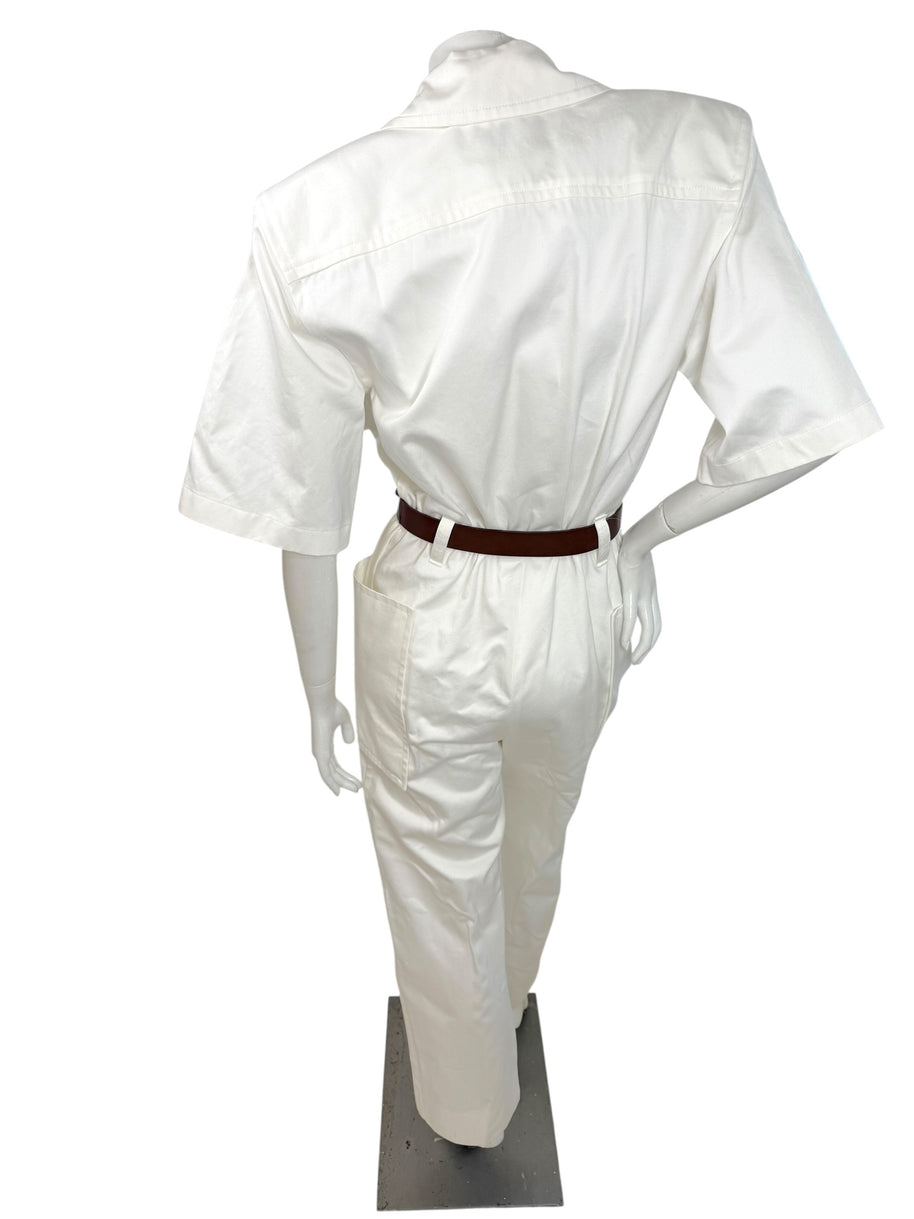 SAINT LAURENT 2023 White Utility Jumpsuit FR 36 NWT