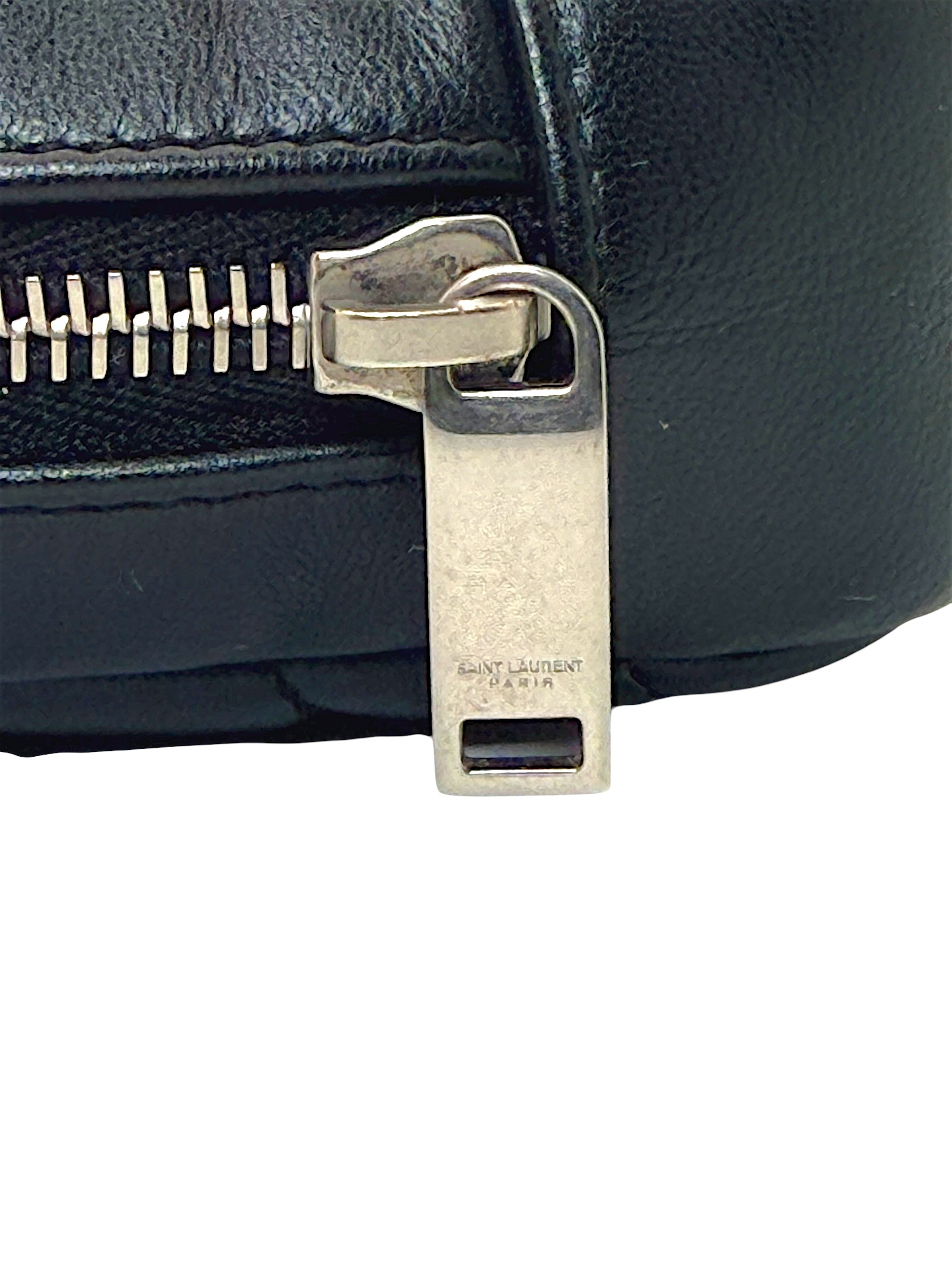 Saint Laurent Paris YSL Black Quilted Leather Mini Camera / Cosmetic Bag