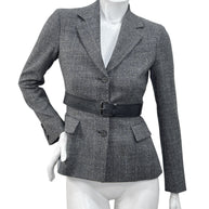 Christian Dior SS2011 3-Piece Wool Blazer, Removable Cape & Logo Belt Set FR36 | Galliano Era