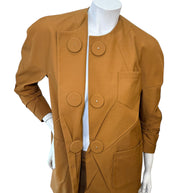 Prada SS2023 Camel Jacket & Pencil Skirt Set IT 38 | Sculpted Made in Italy