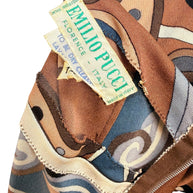 Emilio Pucci vintage designer label up-close inside Italian made psychedelic print dress