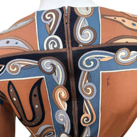 Back zipper detail on vintage Emilio Pucci long sleeve dress showing quality Italian construction