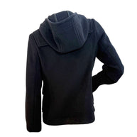 Burberry Black Wool Duffle Jacket with Hood Made in England (Early 2000s) S