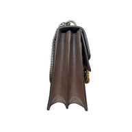 Gucci Dionysus Embroidered Floral Leather Shoulder Bag Taupe Web Stripe