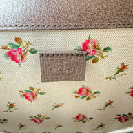Gucci Dionysus Embroidered Floral Leather Shoulder Bag Taupe Web Stripe