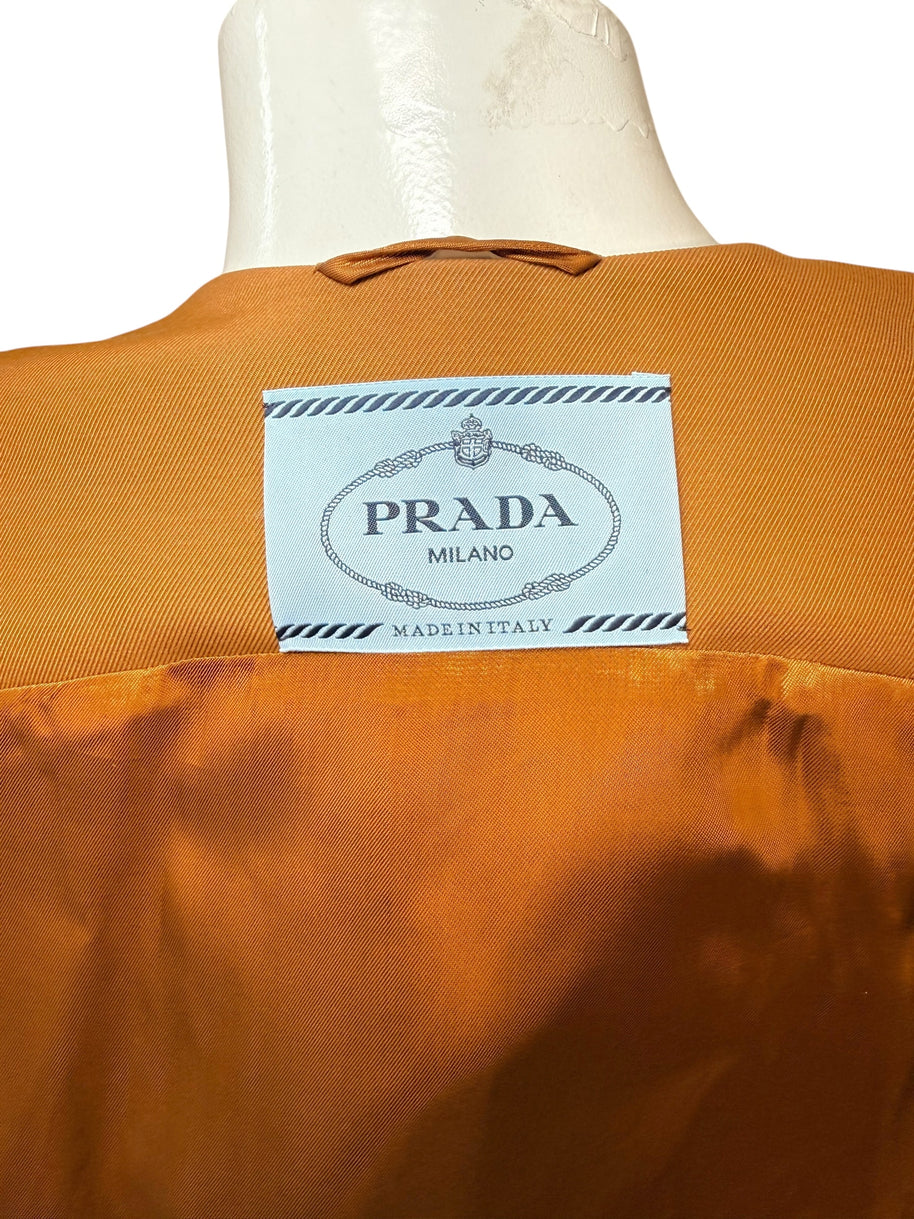 Prada SS2023 Camel Jacket & Pencil Skirt Set IT 38 | Sculpted Made in Italy