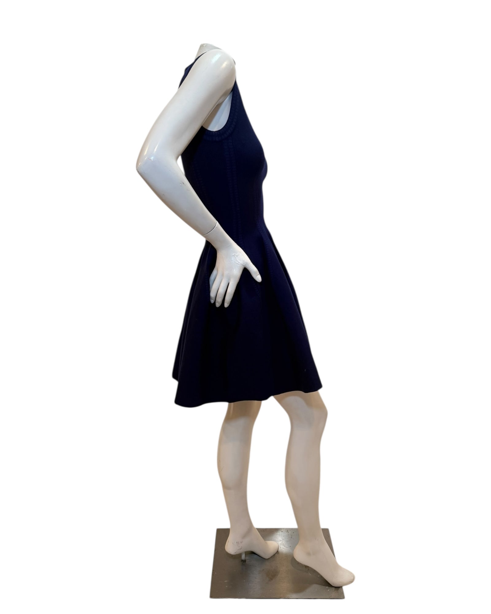 Alaïa Sculpted Knit Dress & Cropped Cardigan Set Blue IT 38 /40