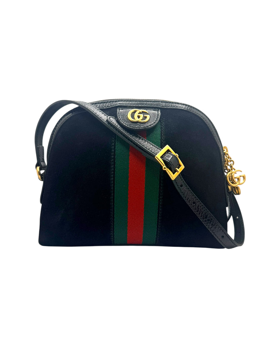 Gucci Ophidia Black Suede GG Web Shoulder Bag | Italy c. 2018–2019