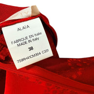 Alaïa Red Jacquard Knit Fit & Flare Dress – Spring/Summer 2017 IT 38