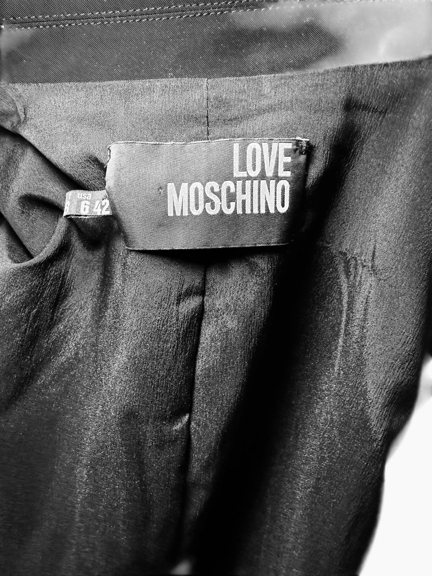 Love Moschino Black Tailored Jacket with Corset Lace-Up Sides IT 42 / US 6 (FW18/19)