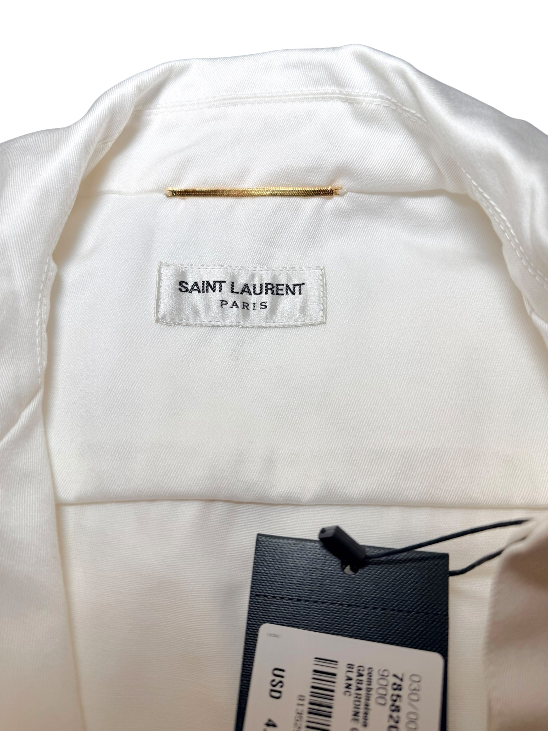 SAINT LAURENT 2023 White Utility Jumpsuit FR 36 NWT