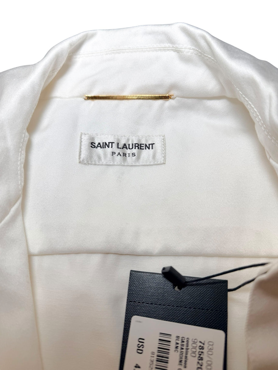 SAINT LAURENT 2023 White Utility Jumpsuit FR 36 NWT