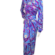 Vintage Emilio Pucci Psychedelic Print Long Sleeve Midi Dress | 1960s–1970s Italy