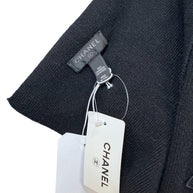 Chanel Black Cashmere Logo Scarf Wrap | Oversized CC Shawl Made in Italy (NWT)