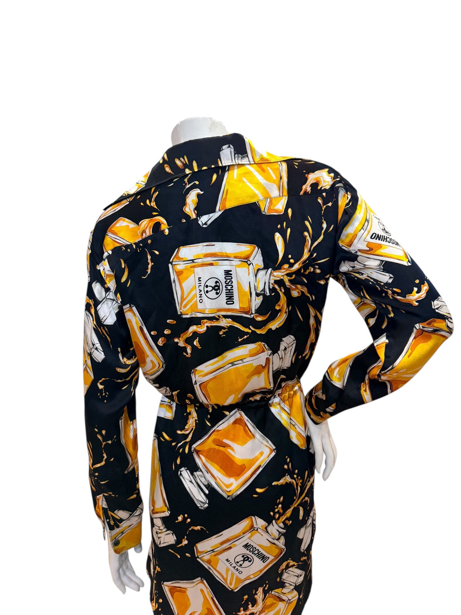 Moschino Couture Perfume Print Wrap Dress – Jeremy Scott Era IT 40