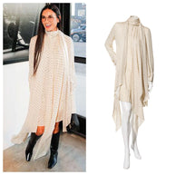 Fendi Pre-Fall 2021 Ivory Silk Polka Dot Dress Worn by Demi Moore Size 38