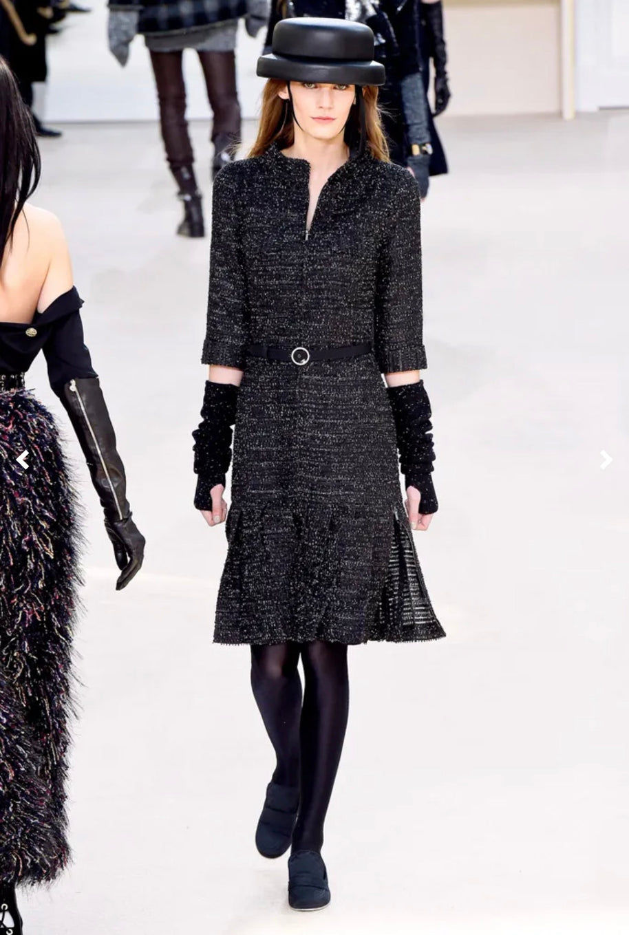 Chanel Runway Tweed Dress 2016K Look 80 Black Silver FR34 NWT