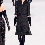 Chanel Runway Tweed Dress 2016K Look 80 Black Silver FR34 NWT