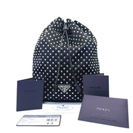 Prada Raso Black Crystal Satin Drawstring Pouch Bag | Bucket Evening Bag