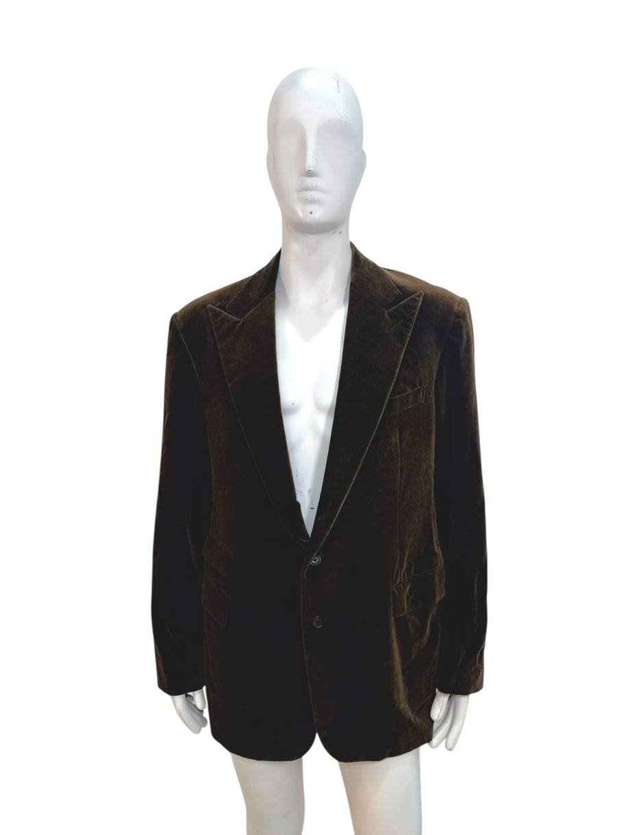 Ralph Lauren Purple Label Men’s Brown Velvet Blazer 46L Italian Tailored